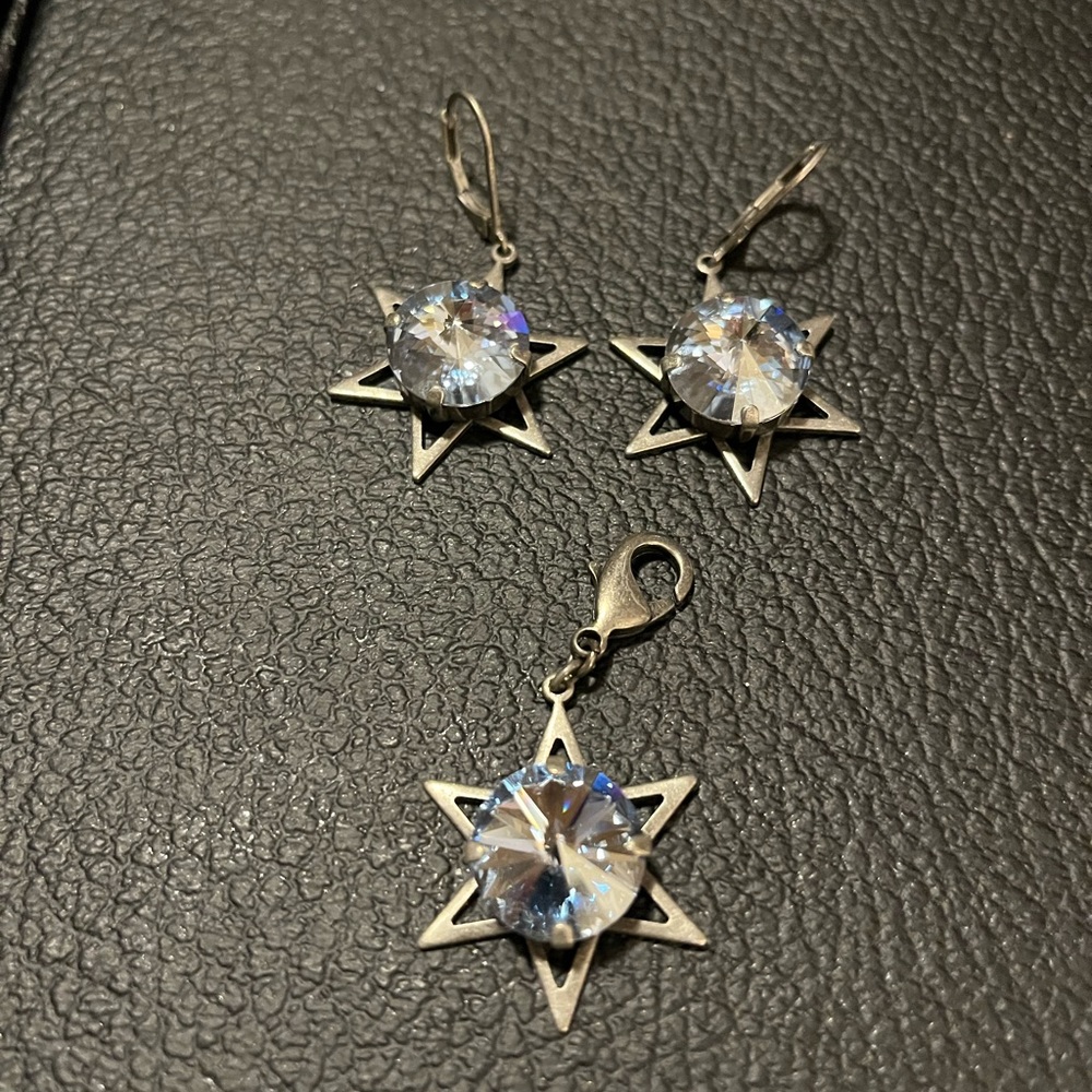 Sabika, gorgeous blue earrings and pendant.